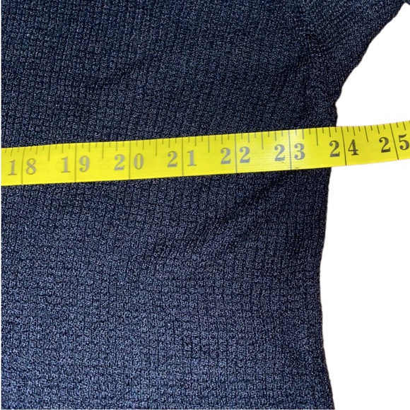 Joie Metallic Trim Super Soft Pullover V-Neck Long Sleeve Sweater Black Medium - Picture 7 of 10